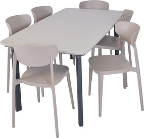 Scaun de grădină maro deschis din plastic Mare – Rojaplast