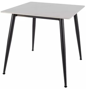 Masa de sufragerie RION 80x80 cm cu blat ceramic, marmura alba