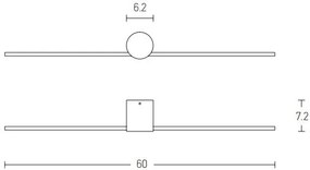 Aplica LED de perete pentru baie design minimalist Tory 60cm