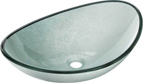 Mexen Sonia lavoar de sticlă montat pe blat 54 x 37 cm, argintiu - 24145411