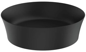 Lavoar pe blat negru mat 40 cm, rotund, fara preaplin, Ideal Standard Ipalyss Negru mat