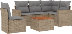 vidaXL Set canapele de grădină cu perne, 6 piese, bej, poliratan