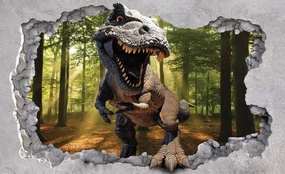 Fototapet - Gaură - dinozaur (254x184 cm)