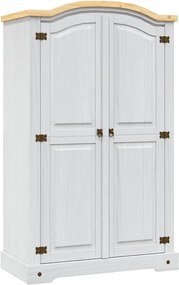 vidaXL Șifonier, alb, lemn de pin mexican, 2 uși, gama Corona