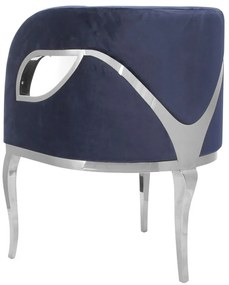Fotoliu tapitat Morello bleumarin/silver – H78 cm
