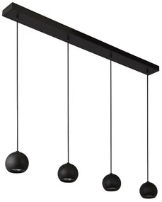 Lustră pe cablu EINDHOVEN 4xGU10/50W/230V neagră Searchlight 1014-4BK