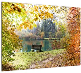 Tablou pe sticlă cu pescărie (70x50 cm)