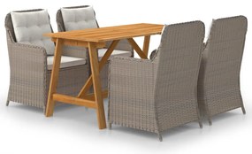 vidaXL Set de masă pentru grădină, 5 piese, maro