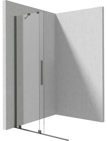 Paravan dus sticla securizata walk-in cu usa glisanta, 120x195 cm, titan, Deante Prizma Titan mat, 1200x1950 mm