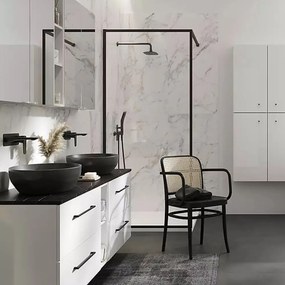 Paravan de dus tip Walk-in Cersanit Larga negru 100x200 cm