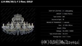 Candelabru Maria Theresa cu 30 brate, cristal Bohemia L14 006/30/1, F 2 floor