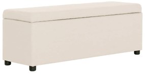 281319 vidaXL Bancă cu compartiment de depozitare, crem, 116 cm, poliester