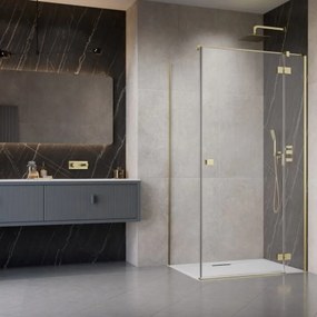 Usa de nisa batanta Radaway Essenza KDJ 120 cm sticla 6 mm finisaj auriu periat-transparent deschidere dreapta