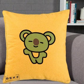 Perna Personalizata BT21 Koya Kawaii, 40x40 cm, Galben, Husa Detasabila, Perna Inclusa, BEKZ®