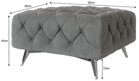 Taburet gri cu tapițerie din catifea Chelsea – Ropez