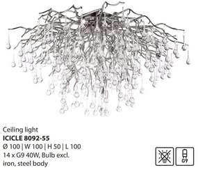 Lustra aplicata design magnific ICICLE crom, 100cm