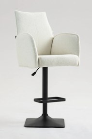 HR280KW Scaun Crem Boucle cu Bază Neagră
