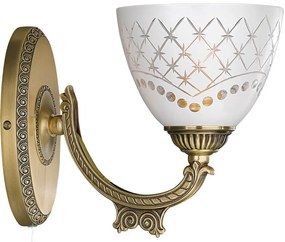 Aplica de perete clasic design italian din alama, sticla 7052 RA-A. 7052/1