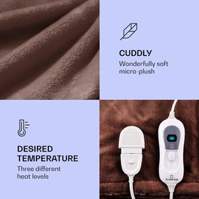 Klarstein Dr. Watson XXL, Pătură electrică, 3 niveluri de putere, Lavabilă, 200 x 180 cm, Micro Plush