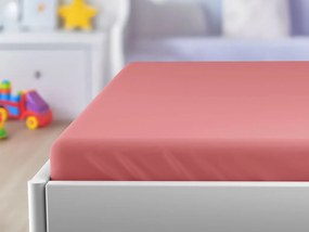 Cearceaf jersey pentru patut copii portocaliu 70x140 cm