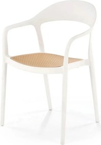 Scaun de gradina K530, stejar/alb, polipropilena, 57x52x80 cm
