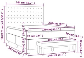 Pat box spring cu saltea, roz, 140x200 cm, catifea Roz, 140 x 200 cm, Nasturi de tapiterie