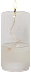 Lumânare albă cu LED în sticlă Star Trading Flamme Float, înălțime 17,5 cm