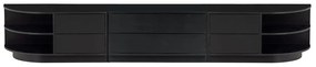 Comodă TV modulară neagră din lemn masiv de pin 231x40 cm Finca – WOOOD