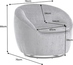 Fotoliu pivotant modern ALPINE tesatura structurata gri