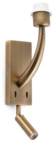 Aplica perete cu reader LED design clasic REM auriu/negru