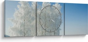 Tablou - Peisaj înzăpezit (cu ceas) (90x30 cm)