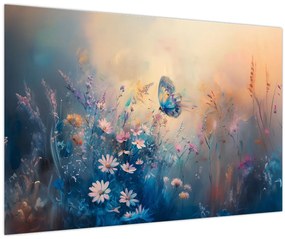 Tablou - Pajiște cu Fluture (90x60 cm)