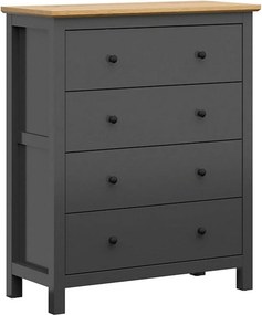 Comoda HESEN, gri grafit/stejar artisan, PAL melaminat, cu sertare, 10