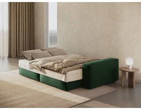 Canapea verde-închis extensibilă/cu spațiu de depozitare cu tapițerie din catifea 247 cm Jodie – Micadoni