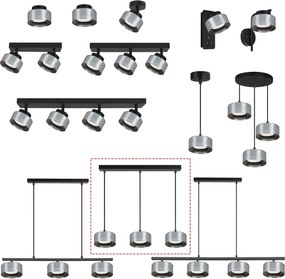 Brilagi - lustru LED RGB reglabil AURA LUX 3xGX53/14W/230V Wi-Fi Tuya negru/fumuriu