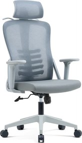 RESIGILAT- NICOLE-H Scaun ergonomic, cotiere 4D, tetiera 2D, suport lombar ajustabil, umeras, spatar Mesh, sezut textil, Gri