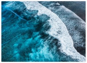 Tablou pe sticlă - Valuri pe mare (70x50 cm)