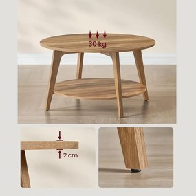 Măsuță de cafea NORDIC, 80×45cm, maro Vasagle