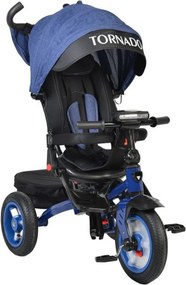 Tricicleta cu copertina Novokids™ Tornado , Cu melodii si lumini, Roti gonflabile din cauciuc, Pozitie somn, Scaun reversibil cu rotire 360 grade ,