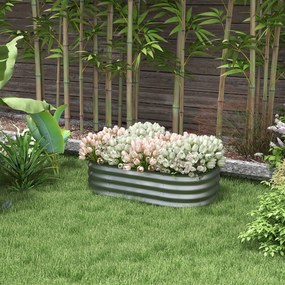 Outsunny Pat de plante Modulare, rezistent la intemperii, fund deschis, 105 x 62 x 30 cm, Argintiu | Aosom Romania