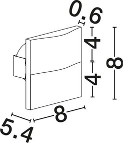 Spot aplicat perete exterior LED 2700K IP65 FLAC corten