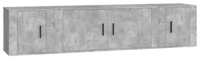 3188418 vidaXL Set dulapuri TV, 3 piese, gri beton, lemn prelucrat