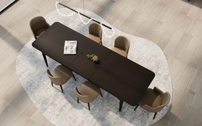Masă lemn masiv de dining extensibilă Sophia 200/250×100 cm