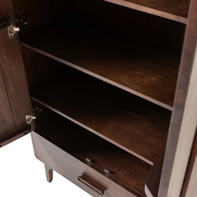 Dulap în culoare naturală închisă din lemn de mango 85x150x35 cm Liya – WOOOD