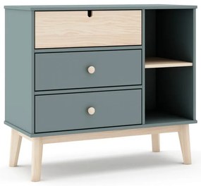 Comodă de copii verde prăfuit 90x81x40 cm Estefania – Marckeric