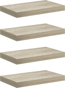vidaXL Rafturi de perete suspendate, 4 buc., stejar, 40x23x3,8 cm, MDF