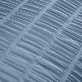 Lenjerie de pat albastră din țesătură crep pentru pat dublu, extinsă 230x220 cm Seersucker – Catherine Lansfield