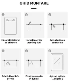 Oglindă LED Dreptunghiulară (80x60 cm), 3 Moduri Iluminare (Lumină Rece, Naturală, Caldă), Intensitate Reglabilă, Funcție Dezaburire, Ceas (Timer) și Termometru, Control Tactil (Touch)