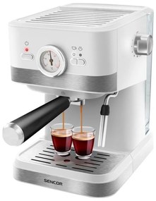 Espressor Sencor 1050W/230V alb/crom mat