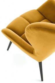 Fotoliu Tyrion velvet mustariu H91 cm